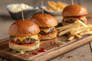 Mini hamburguesas en freidora de aire