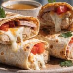 Wraps de Pollo y Jamón con volcan de queso en Air Fryer