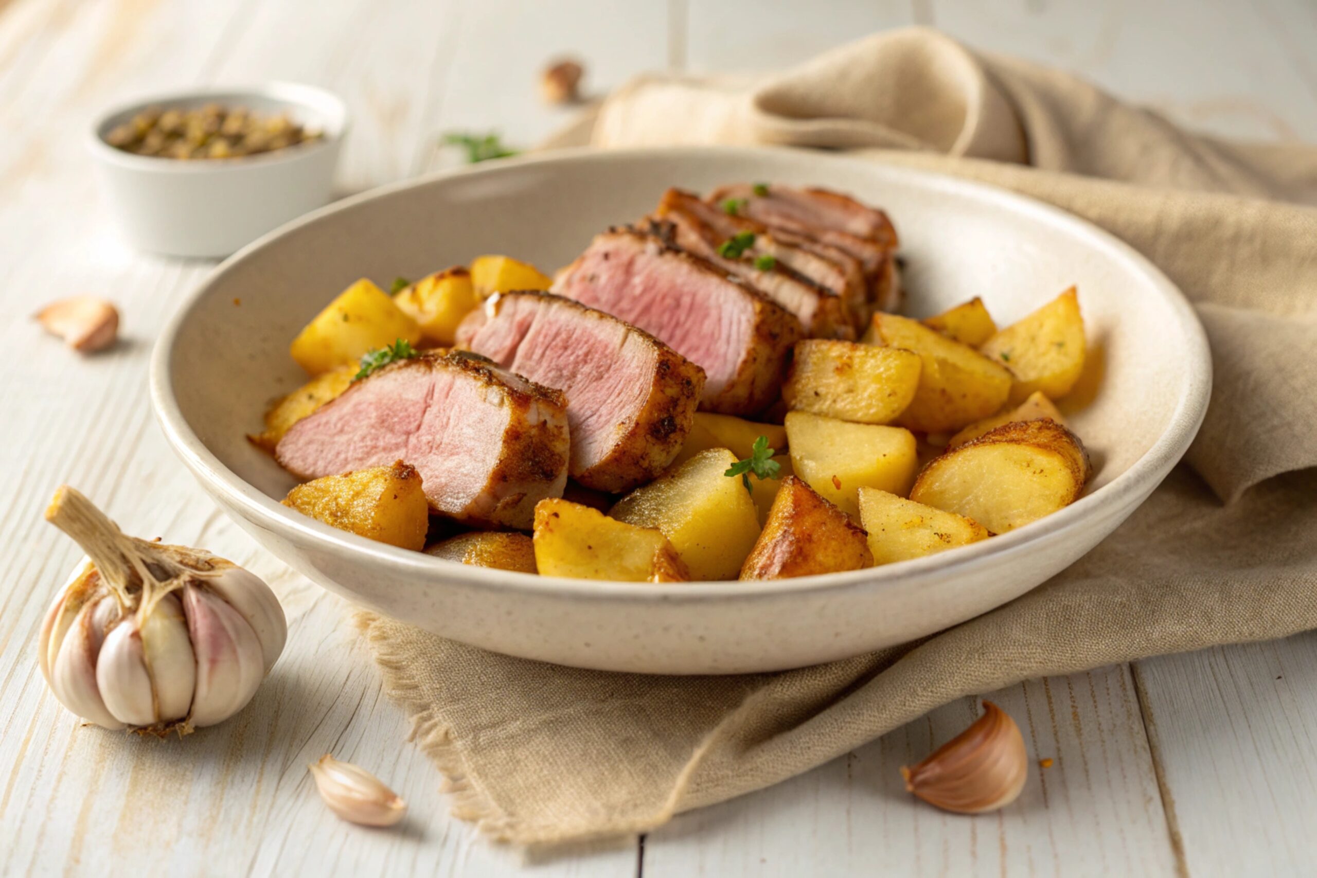 Secreto de cerdo ibérico con patatas con freidora de aire – air fryer