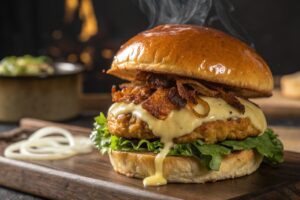 Hamburguesa de Pollo Gourmet en Freidora de Aire
