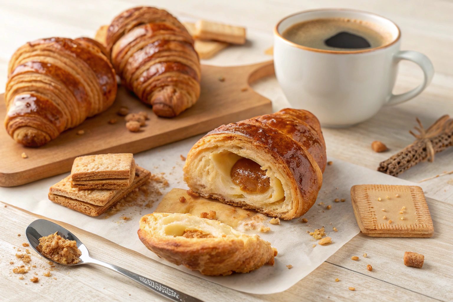 Croissants rellenos de galleta Lotus en freidora de aire