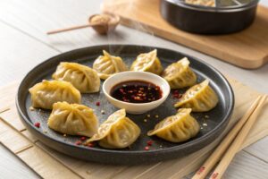 Dumplings congelados en freidora de aire