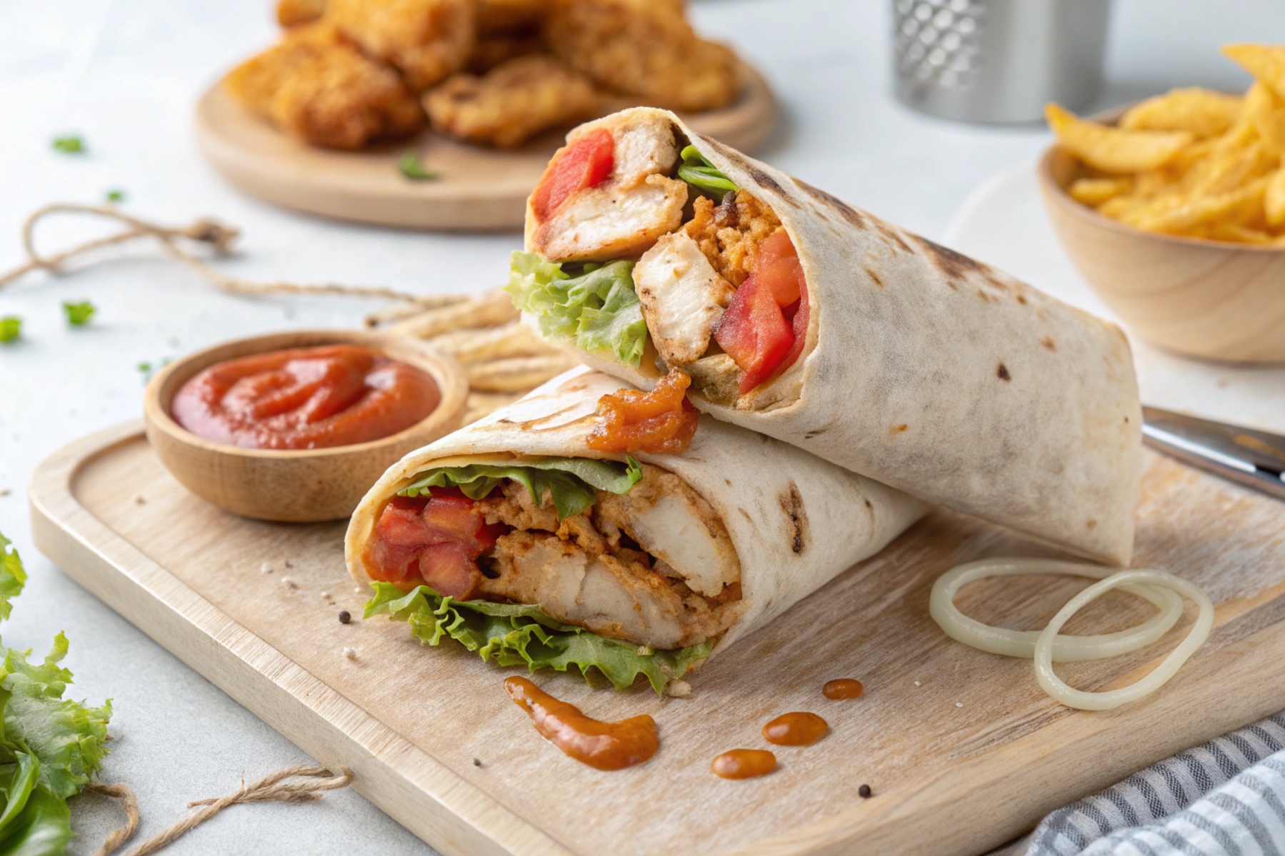 Wrap de pollo crujiente en freidora de aire - air fryer