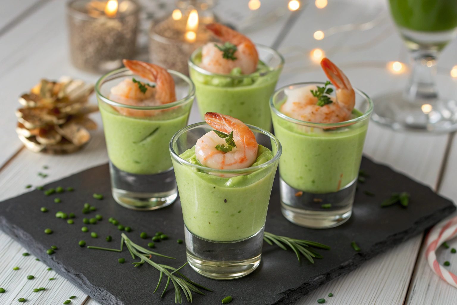 Crema fría de aguacate con gambas al Varoma (Thermomix)