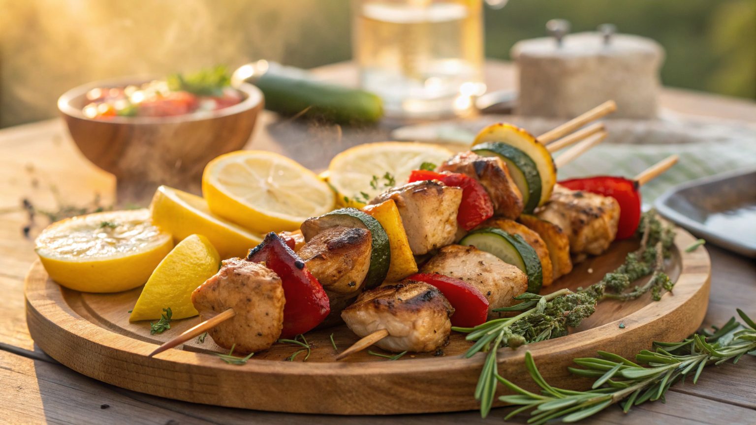 Brochetas Mixtas con Vegetales en Freidora de Aire
