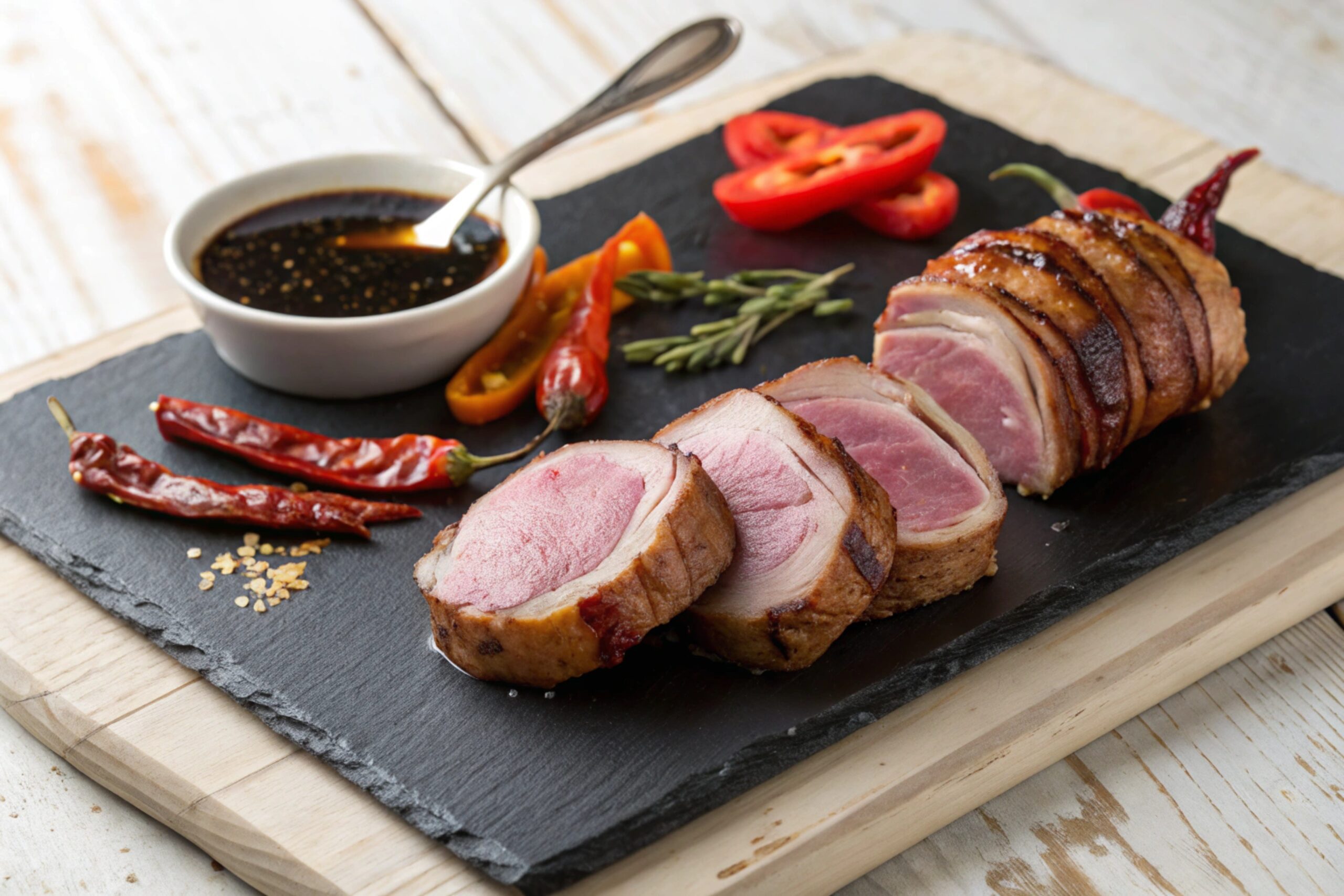 Solomillo de cerdo con costra de bacon en freidora de aire - airfryer