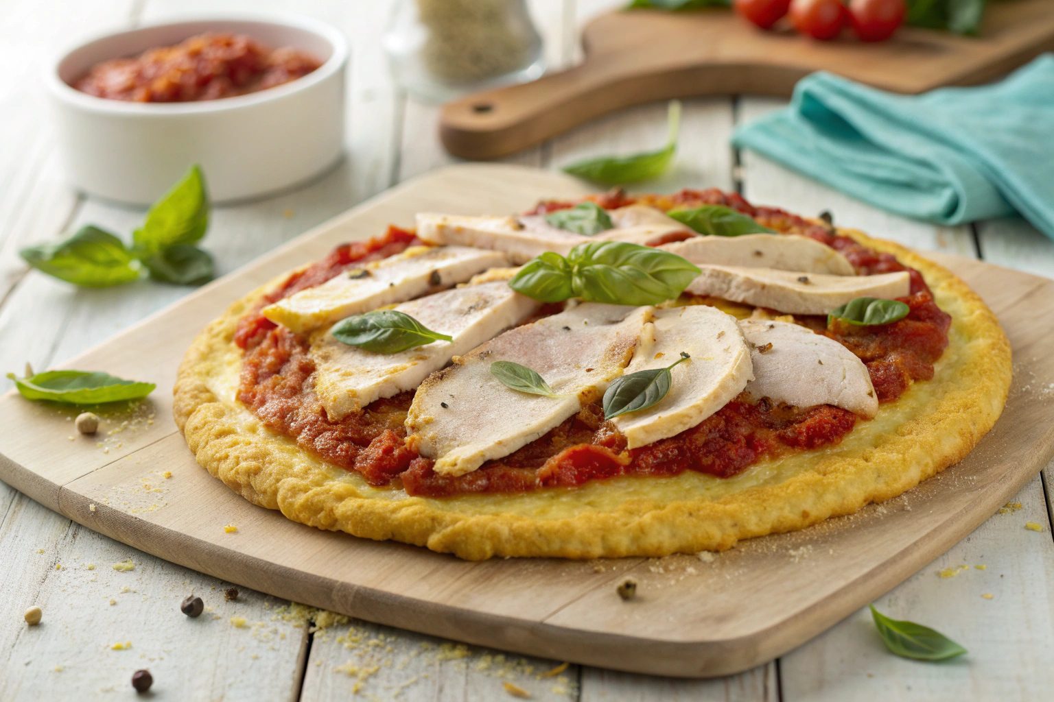 Pizza saludable sin harina en freidora de aire