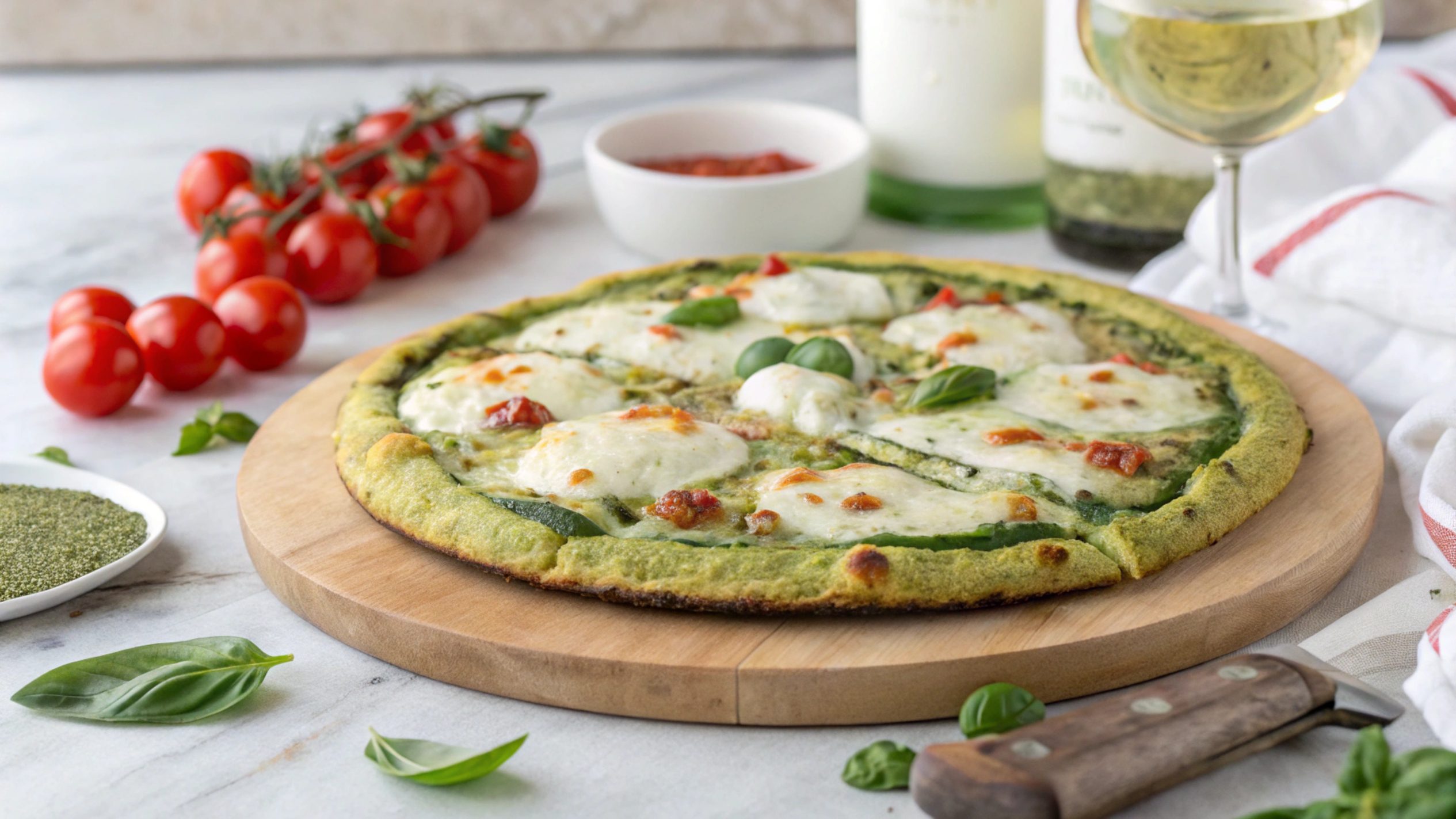 Pizza con base de calabacín con Thermomix