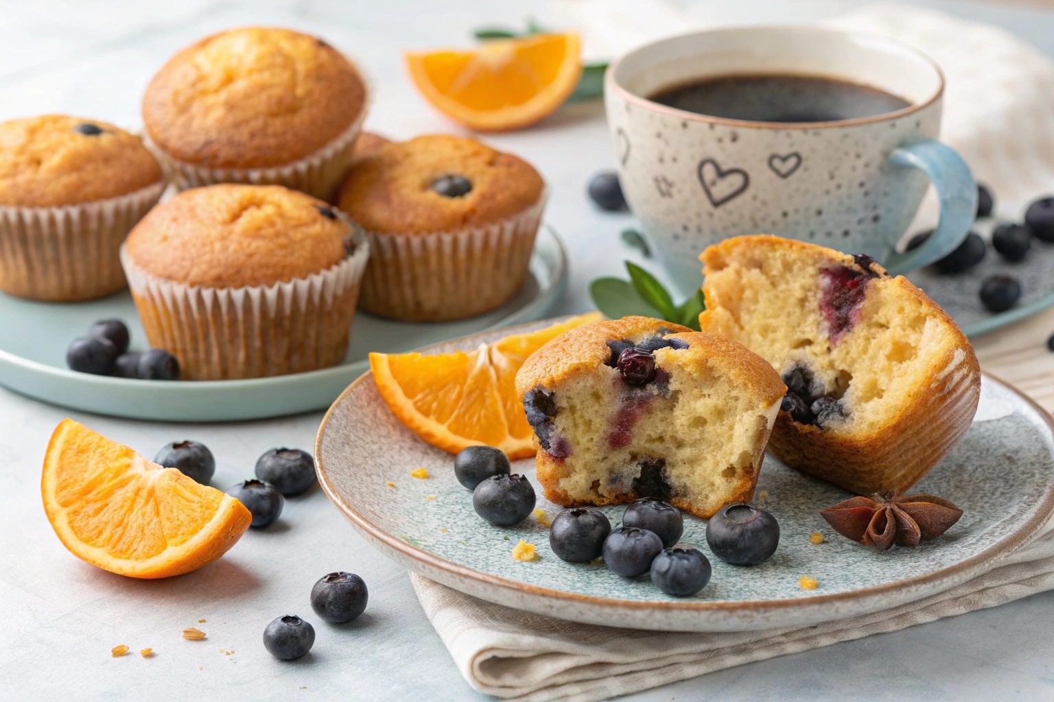 Muffins de arándanos y naranja en freidora de aire - air fryer