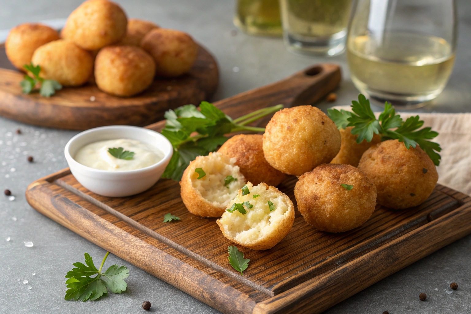 Buñuelos de bacalao en freidora de aire