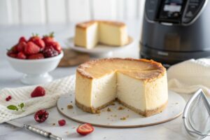Tarta de queso con chocolate blanco en airfryer