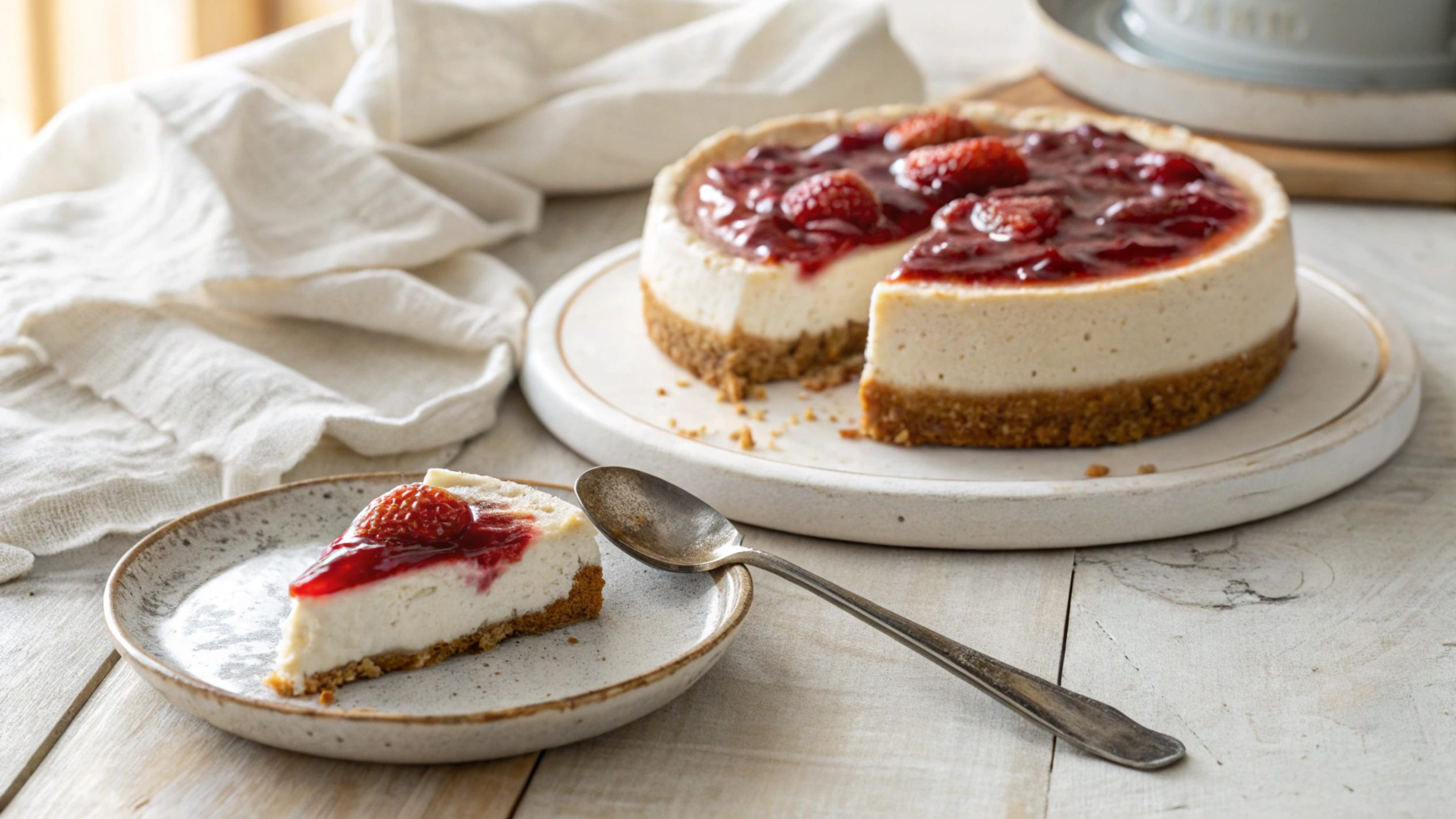 Tarta de queso crema con base crujiente en freidora de aire - airfryer