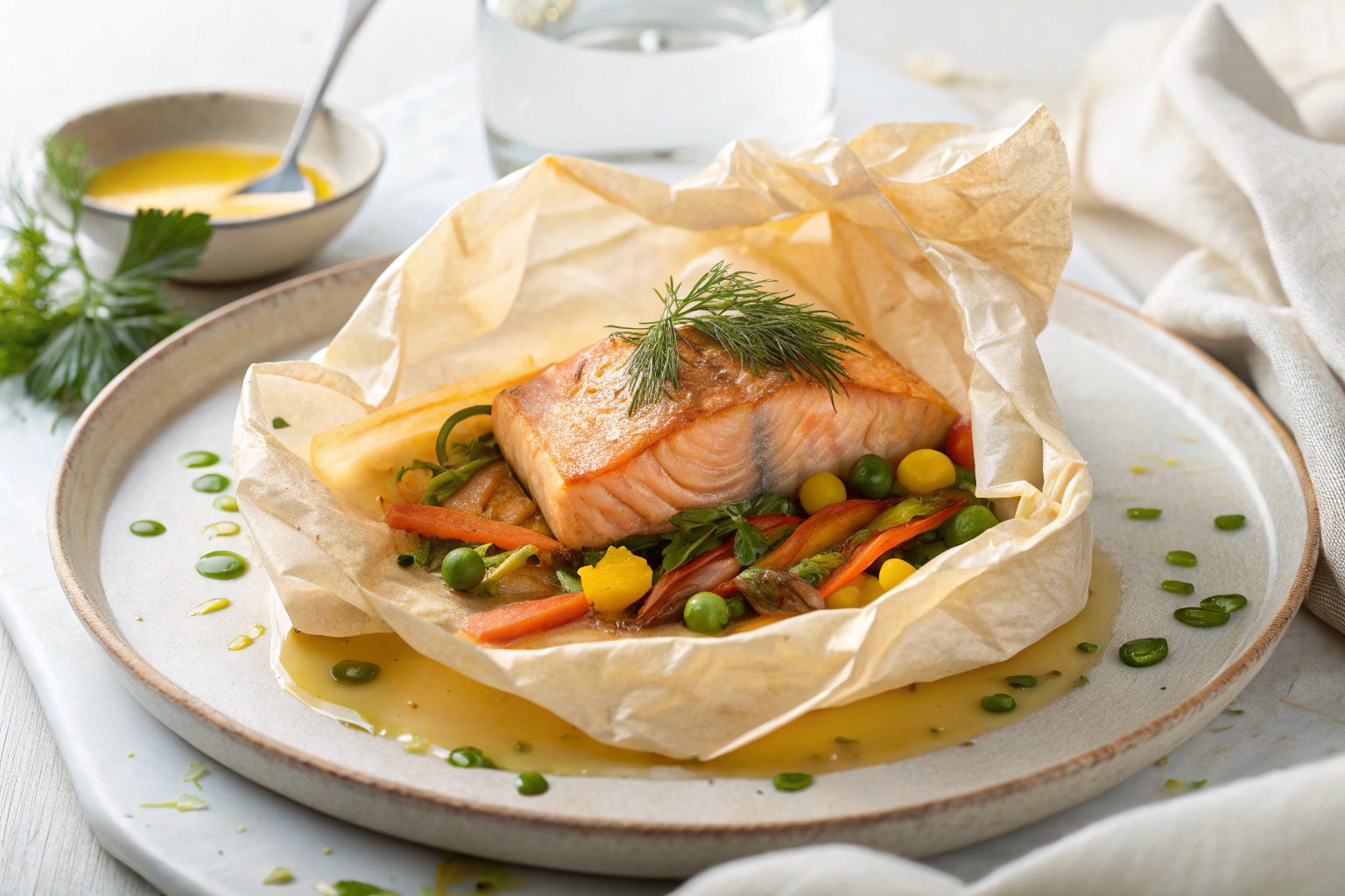Salmón en papillote con freidora de aire - airfryer Salmón en papillote con freidora de aire - airfryer