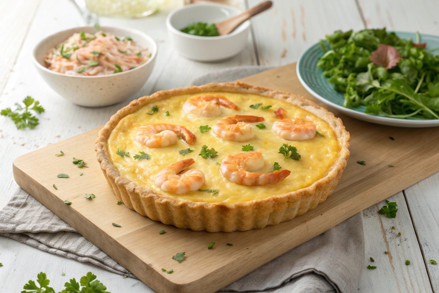 Quiche de gambas y queso en freidora de aire