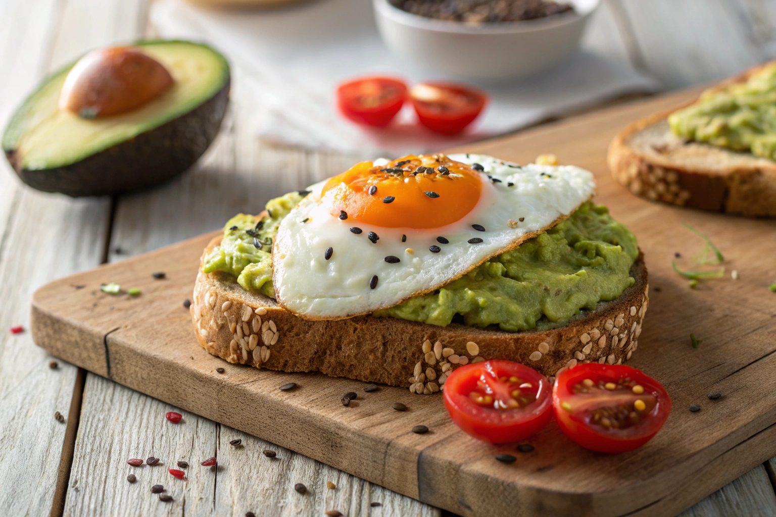 Tostada de Aguacate con Huevo Frito en Freidora de Aire