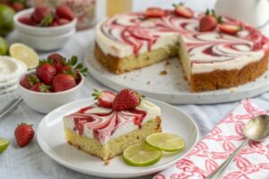 Tarta marmolada de fresa y mascarpone en Thermomix