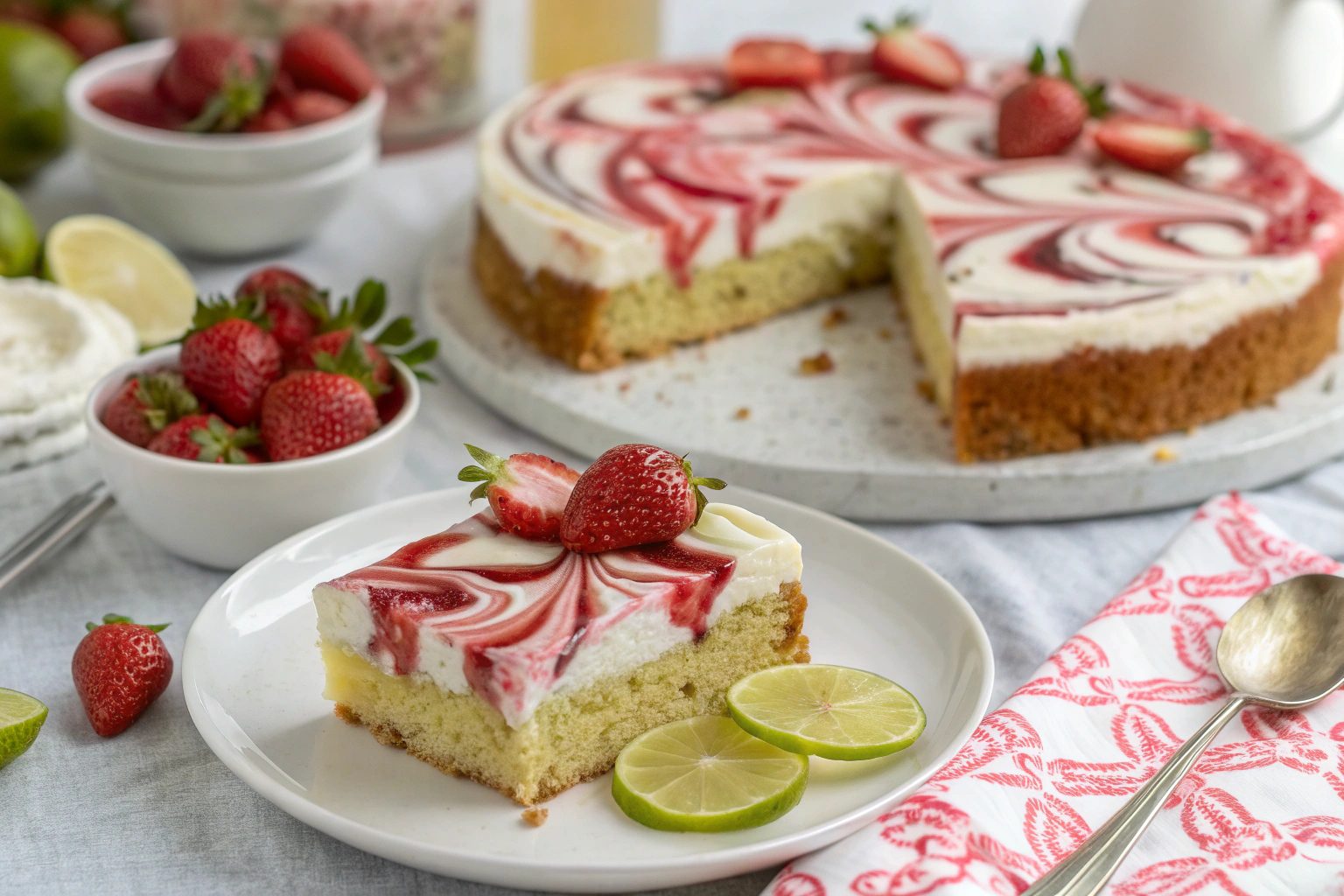 Tarta marmolada de fresa y mascarpone en Thermomix