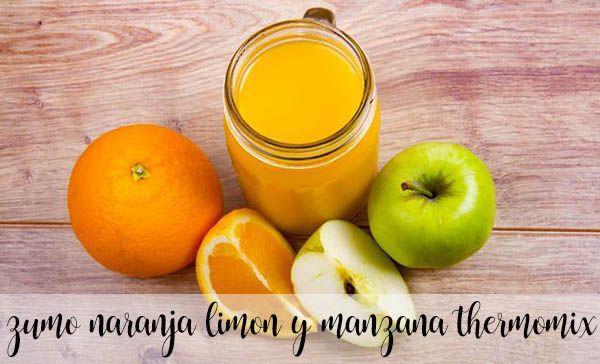 zumo de naranja limon y manzana con thermomix